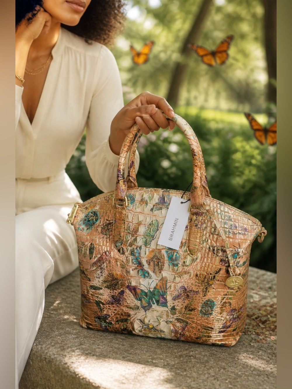 Brahmin Duxbury Satchel Hill Garden Genuine Leather Handbag NWT - Picture 15 of 17